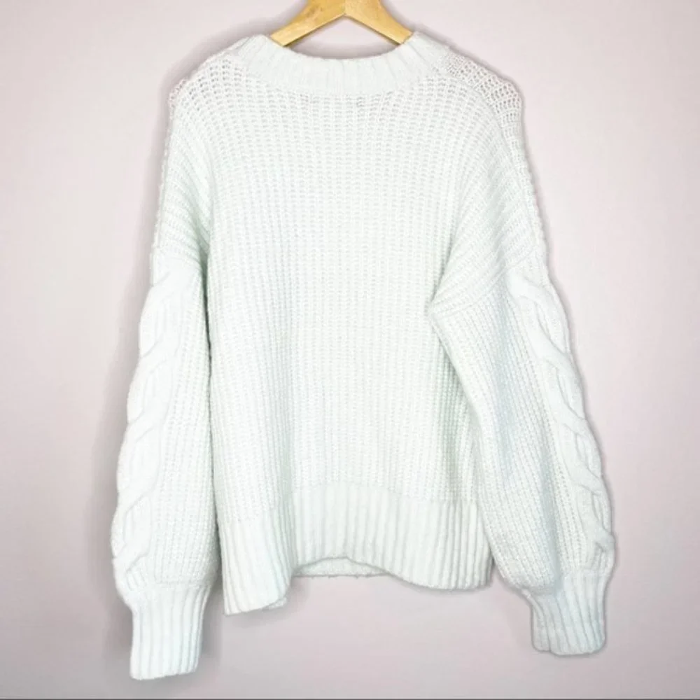 MISSGUIDED Oversized Cable Knit Sweater Mint - Picture 3 of 6